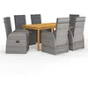 Image de Ensemble à manger de jardin 7 pcs Gris