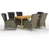 Image de vidaXL Ensemble de Salle à Manger de Jardin 7 pcs Mobilier à Dîner de Terrasse Table et Chaises de Repas de Patio Salon de Jardin Extérieur Marron