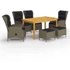 Image de Salon de jardin vidaxl 7 personnes resine tressee marron 150 x 90 x 74 cm 7 pieces