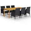 Image de vidaXL 7-delige Tuinset zwart3067855