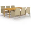 Image de Ensemble à manger de jardin 7 pcs Beige