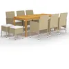 Image de Ensemble de Salle à Manger de Jardin vidaXL 11 pièces - Beige