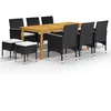 Image de Ensemble de Salle à Manger de Jardin vidaXL 11 pièces - Table et Chaises de Repas de Patio Mobilier à Dîner d'Extérieur Mobilier de Terrasse - Noir 3067875