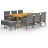 Image de vidaXL Ensemble de Salle à Manger de Jardin 11 pcs Table et Chaises de Repas de Patio Mobilier à Dîner d'Extérieur Mobilier 3067876