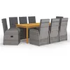 Image de vidaXL 9-delige Tuinset grijs3067904