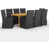 Image de Salon de jardin en.casa bois noir 9 pieces
