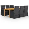 Image de Salon de jardin en.casa bois noir 7 pieces