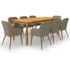 Image de Ensemble à manger de jardin 9 pcs Marron