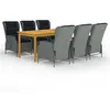 Image de vidaXL Ensemble de salle à manger de jardin 7 pcs Gris clair
