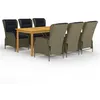 Image de vidaXL Ensemble de Salle à Manger de Jardin 7 pcs Mobilier à Dîner de Patio Table et Chaises de Terrasse Salon de Jardin Extérieur Marron
