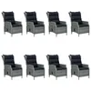 Image de vidaXL Ensemble de salle à manger de jardin 9 pcs Gris clair