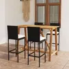Image de vidaXL 5-delige Tuinbarset met kussens zwart3067958