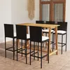Image de vidaXL 7-delige Tuinbarset met kussens zwart3067960
