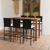 Image de Ensemble de bar de jardin avec coussins 7 pcs Noir