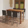 Image de Ensemble de bar de jardin 7 pcs avec coussins Gris