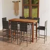 Image de Ensemble de bar de jardin avec coussins 9 pcs Gris