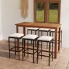 Image de Ensemble de bar de jardin avec coussins 7 pcs Marron
