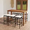 Image de vidaXL 7-delige Tuinbarset met kussens zwart3068011