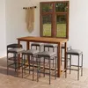 Image de Ensemble de bar de jardin avec coussins 9 pcs Gris