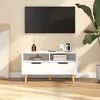 Image de vidaXL Meuble TV, Armoire de Télévision avec Compartiment, Meuble Télé de Salon, Armoire de Rangement Salle de Séjour Intérieur, Blanc Brillant Bois d’Ingénierie 326783