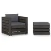 Image de Salon de jardin modulable Vidaxl bois gris 2 pieces 70 x 77 x 66 2 personnes