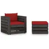 Image de Salon de jardin modulable Vidaxl bois rouge 2 pieces 70 x 77 x 66 2 personnes