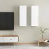 Image de Meubles TV 2 pcs Blanc 30,5x30x90 cm Bois d'ingénierie