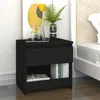 Image de Table de chevet Noir 40x30x39 cm Aggloméré