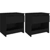 Image de Tables de chevet 2 pcs Noir 40x30x39 cm Aggloméré
