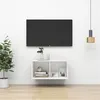 Image de vidaXL Meuble TV Mural, Armoire de Télévision, Meuble Télé de Salon, Armoire Suspendue, Centre de Divertissement Salle de Séjour Intérieur, Moderne, Blanc Bois d’Ingénierie