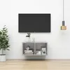 Image de Meuble TV mural Gris béton 37x37x72 cm Bois d'ingénierie