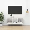 Image de vidaXL Meuble TV mural Blanc 37x37x107 cm Aggloméré