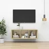 Image de Meuble TV mural Chêne sonoma 37x37x107 cm Bois d'ingénierie