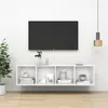 Image de vidaXL Meuble TV Mural, Armoire de Télévision, Meuble Télé de Salon, Armoire Suspendue, Centre de Divertissement Salle de Séjour Intérieur, Moderne, Blanc Bois d’Ingénierie