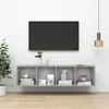 Image de Meuble TV mural Gris béton 37x37x142,5 cm Bois d'ingénierie