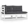 Image de Salon de jardin modulable Vidaxl gris bois massif 2 personnes 70 x 70 x 67 cm 2 pieces