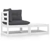 Image de Salon de jardin modulable Vidaxl gris 2 pieces 1 personnes 70 x 70 x 67 cm bois massif