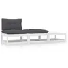 Image de Salon de jardin modulable Vidaxl bois massif gris 3 pieces 70 x 70 x 67 2 personnes
