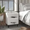 Image de Tables de chevet avec pieds en métal 2 pcs blanc 40x30x50 cm
