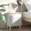Image de Table de chevet avec pieds en bois Gris béton 40x30x50 cm
