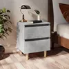 Image de Table de chevet avec pieds en pin gris béton 40x35x50 cm