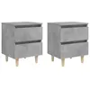 Image de Tables de chevet pieds en pin 2 pcs gris béton 40x35x50 cm