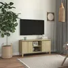 Image de Meuble TV avec pieds en bois massif Chêne sonoma 103,5x35x50 cm