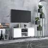 Image de Meuble TV avec pieds en métal Blanc 103,5x35x50 cm