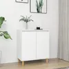 Image de Buffet avec pieds en bois massif blanc bois d ingénierie