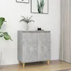 Image de Buffet avec pieds en bois Gris béton bois d ingénierie