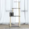 Image de LEXLIFE Arbre à chat avec griffoirs en sisal Gris clair 74 x 35 x 147 cm (L x l x H)