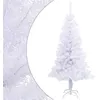 Image de vidaXL Arbre de Noël Artificiel avec Support Sapin de Noël Décoration de Noël Jardin Patio Arrière-cour Extérieur 120 cm 230 Branches Blanc 328423