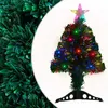 Image de vidaXL Arbre de Noël Pré-éclairé avec Support, Sapin de Noël avec LED, Décoration de Vacances, Ornement de Fête Intérieur Extérieur, 64 cm Fibre Optique