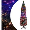 Image de vidaXL Arbre de Noël Artificiel Mince et Support Sapin de Noël Décoration de Noël Jardin Patio Arrière-cour Extérieur 150 cm Fibre Optique 328444